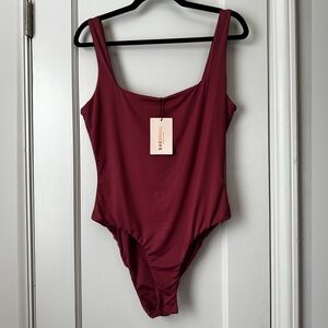 3 for $12- NWT square neck maroon thong bodysuit size large